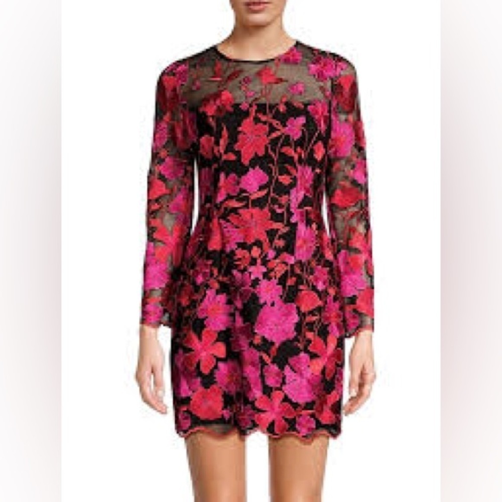Just Cavalli Pink and Black Lace Dress Sz 10